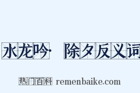 水龙吟·除夕反义词是什么意思的图片